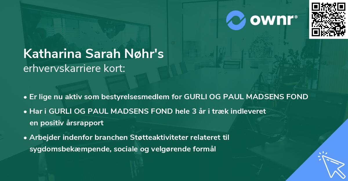 Katharina Sarah Nøhr's erhvervskarriere kort