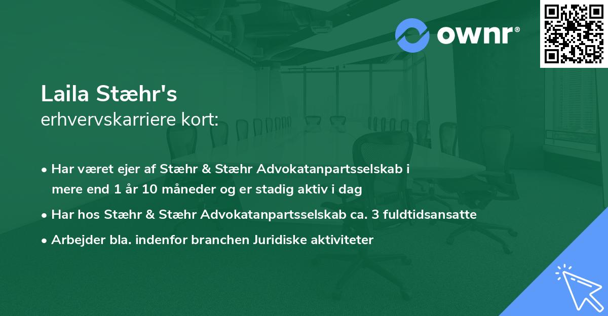 Laila Stæhr's erhvervskarriere kort