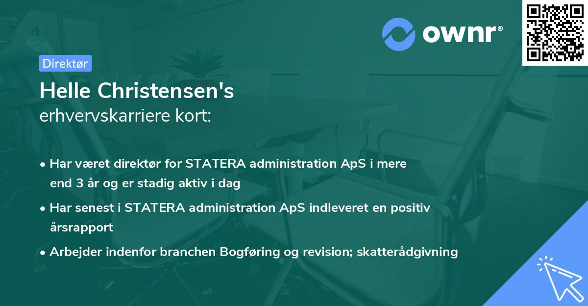 Helle Christensen's erhvervskarriere kort