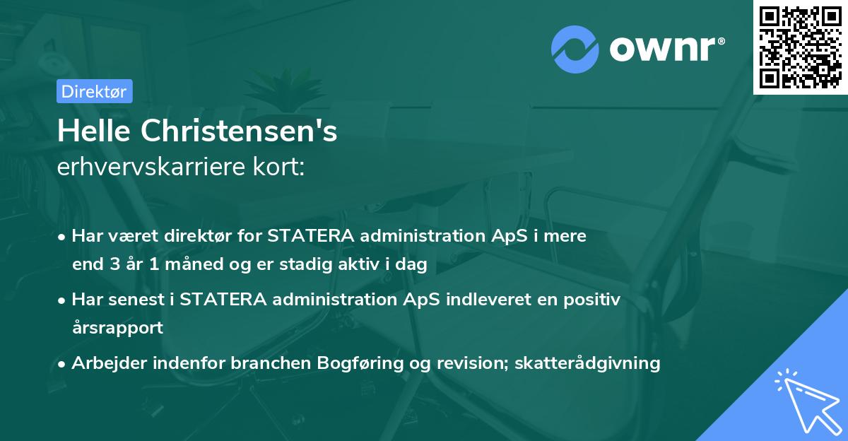 Helle Christensen's erhvervskarriere kort