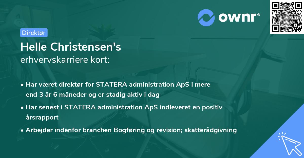 Helle Christensen's erhvervskarriere kort