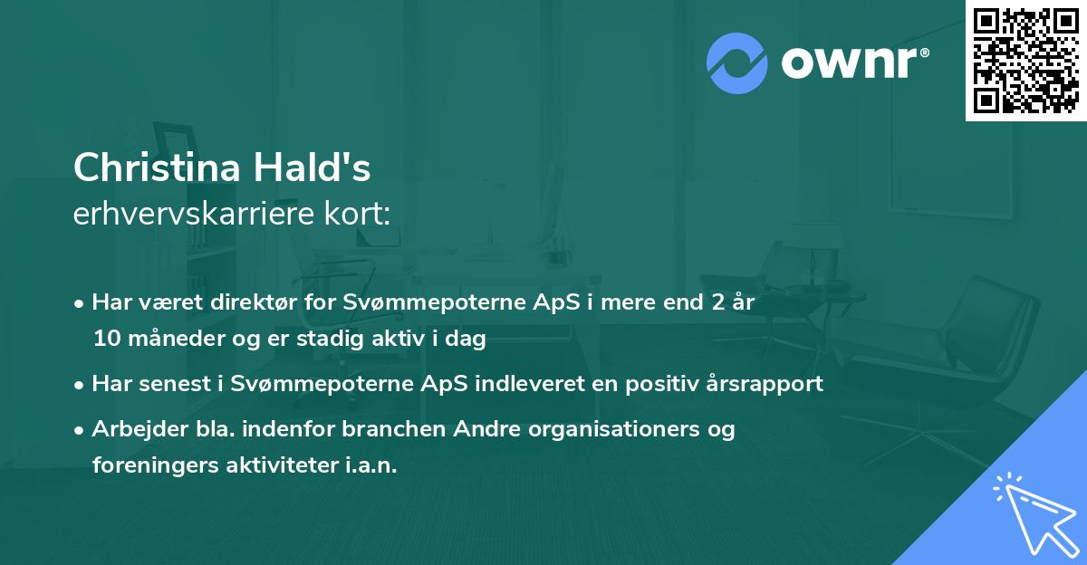 Christina Hald's erhvervskarriere kort