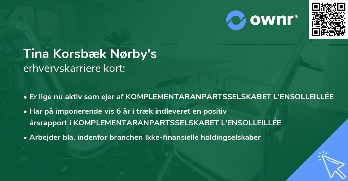 Tina Korsbæk Nørby's erhvervskarriere kort