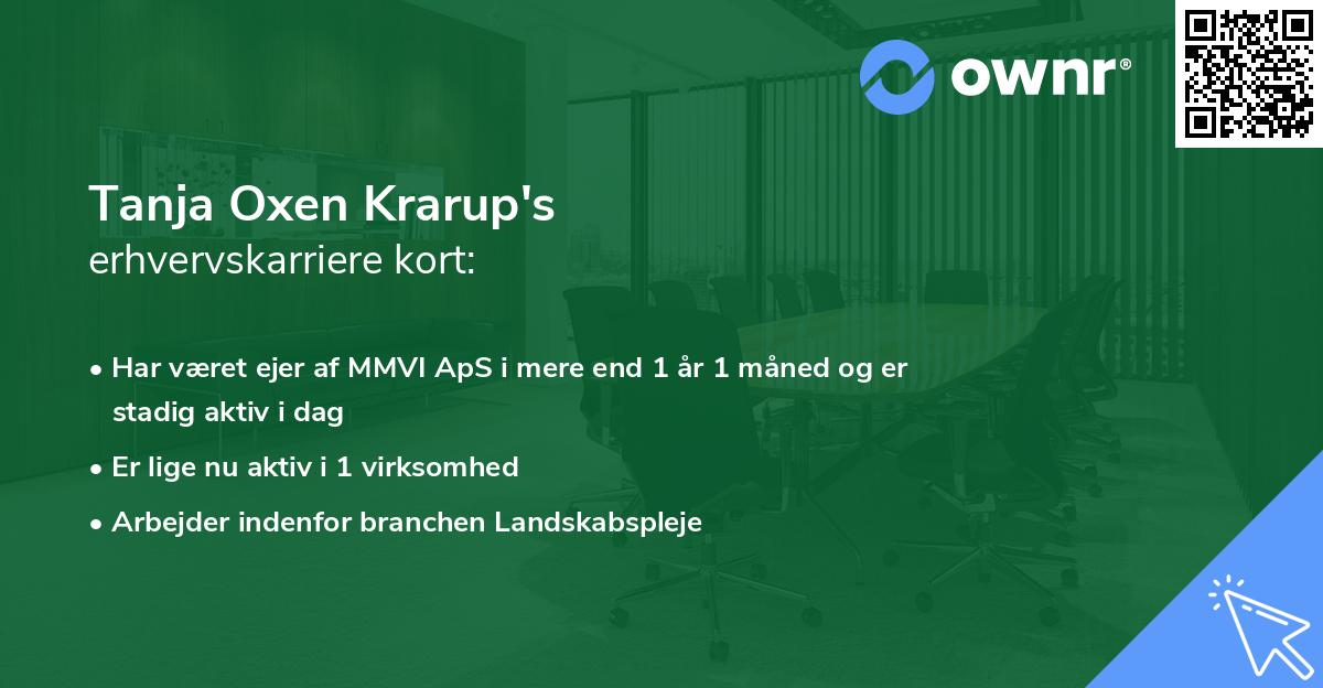 Tanja Oxen Krarup's erhvervskarriere kort