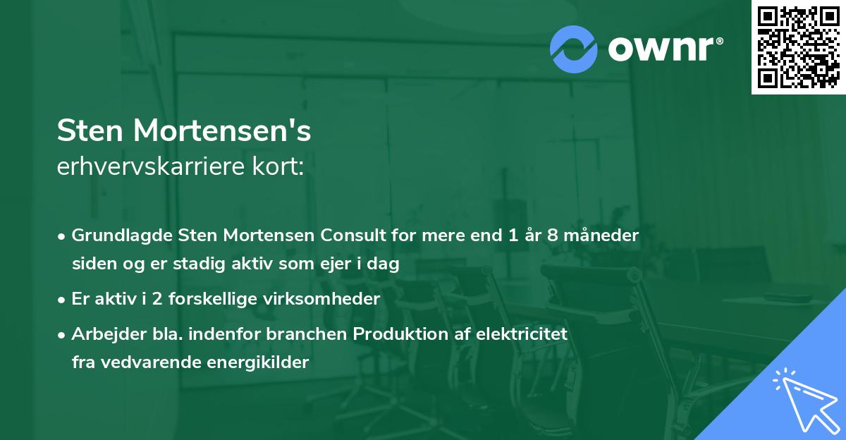 Sten Mortensen's erhvervskarriere kort