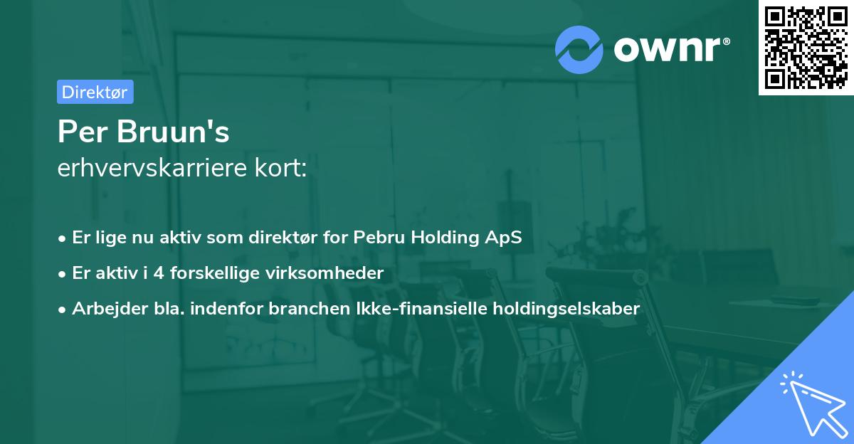 Per Bruun's erhvervskarriere kort