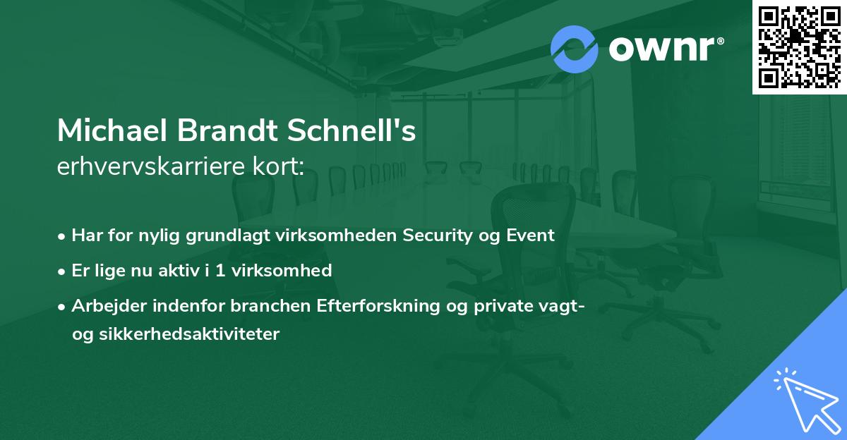 Michael Brandt Schnell's erhvervskarriere kort