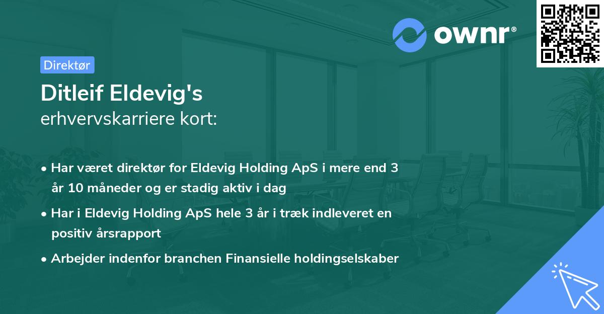 Ditleif Eldevig's erhvervskarriere kort