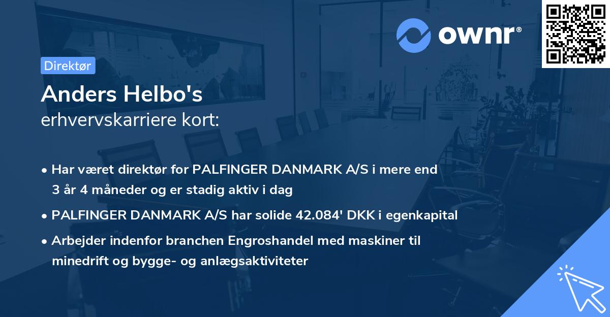 Anders Helbo's erhvervskarriere kort
