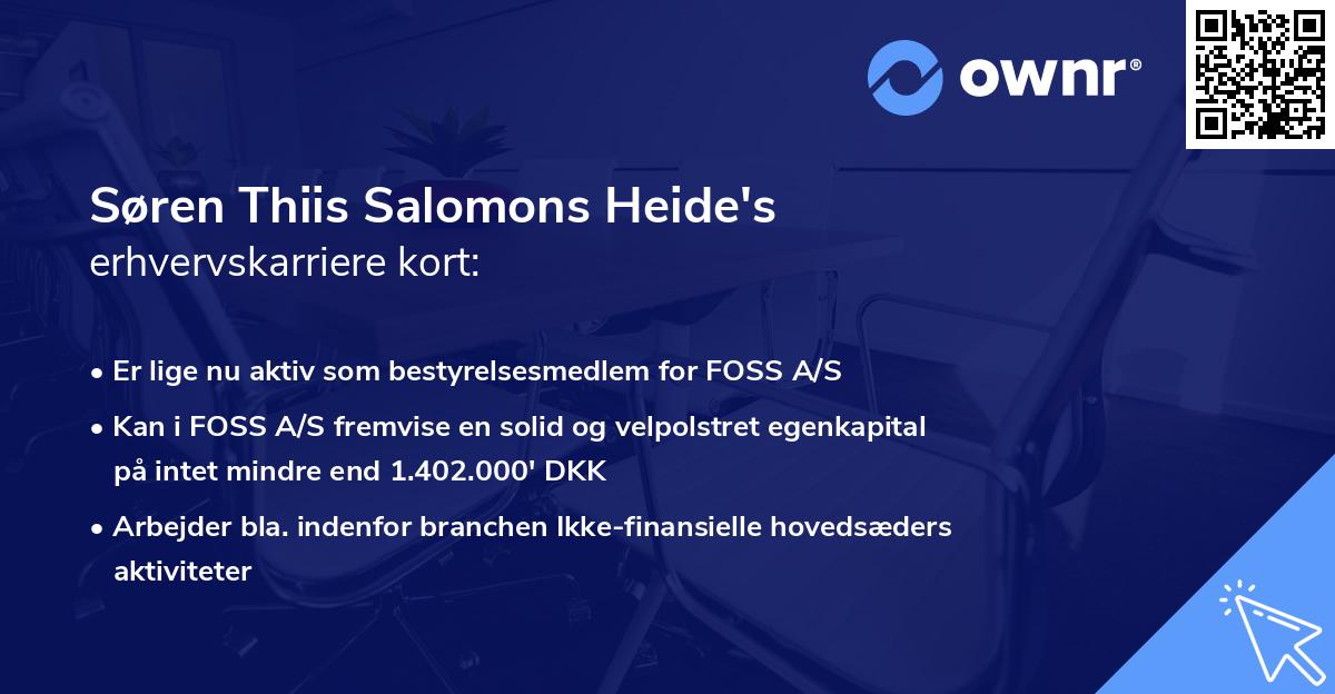 Søren Thiis Salomons Heide's erhvervskarriere kort