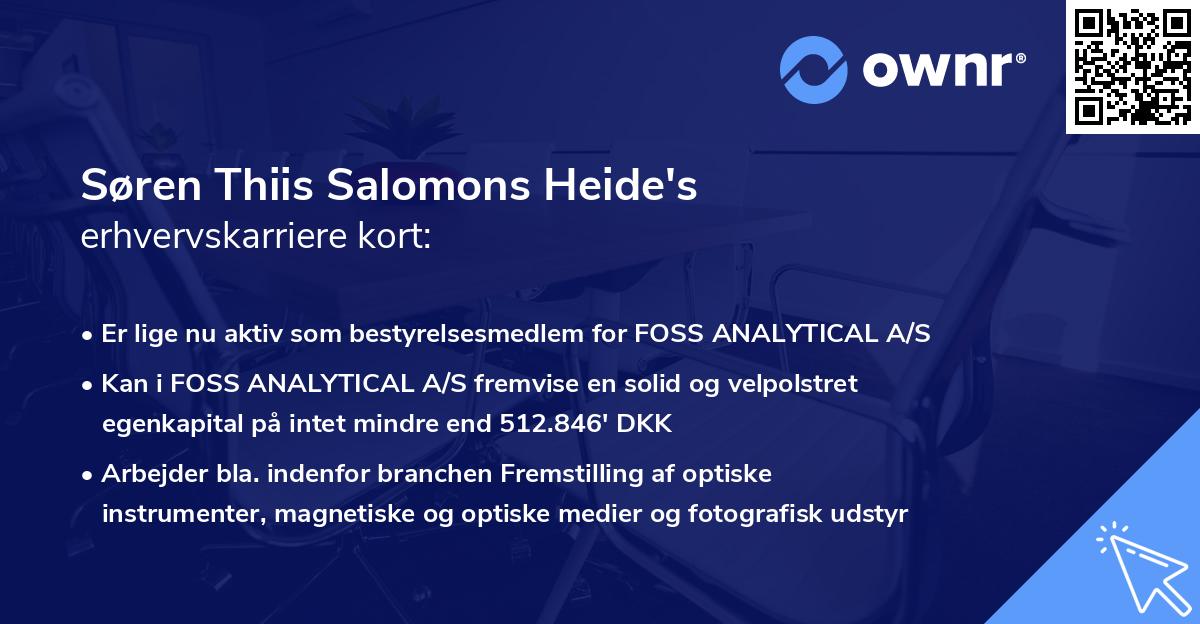 Søren Thiis Salomons Heide's erhvervskarriere kort