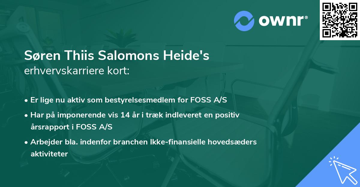 Søren Thiis Salomons Heide's erhvervskarriere kort