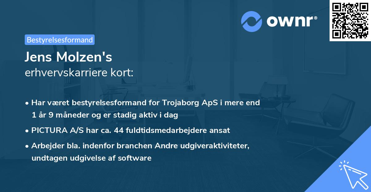 Jens Molzen's erhvervskarriere kort