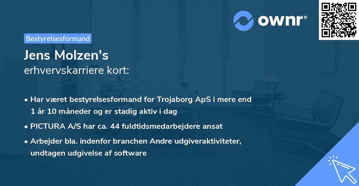 Jens Molzen's erhvervskarriere kort