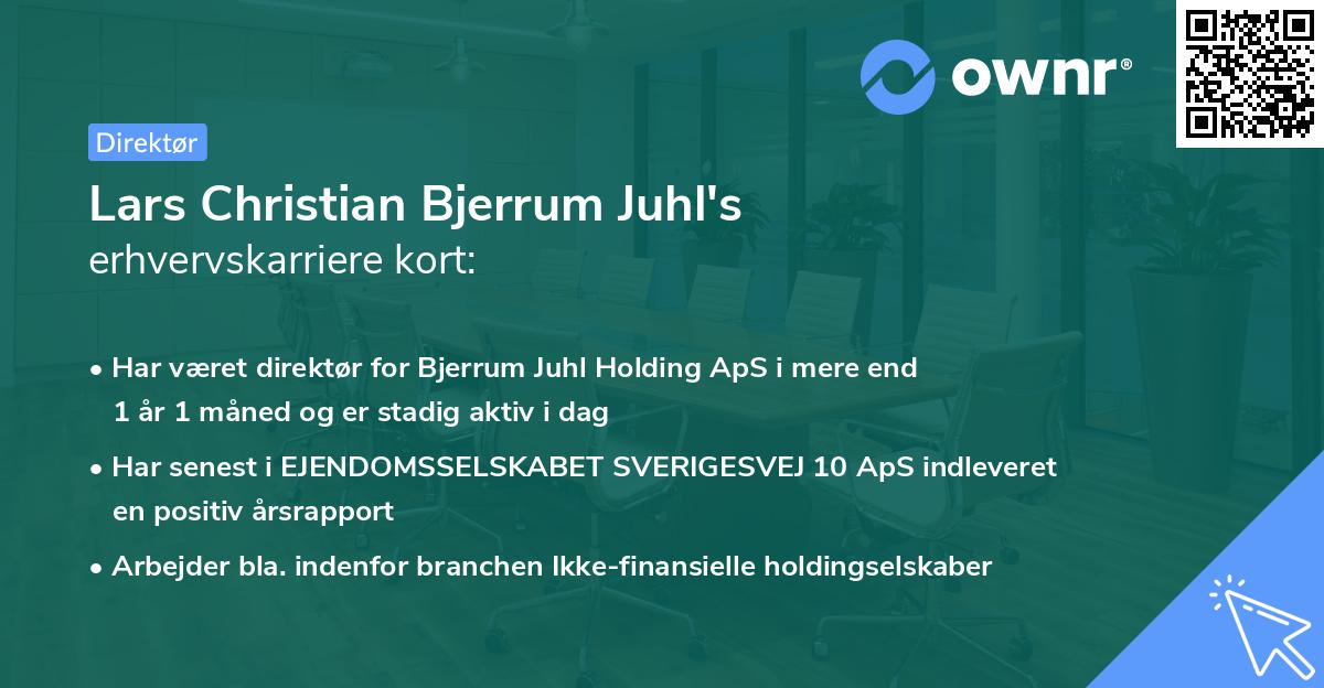 Lars Christian Bjerrum Juhl's erhvervskarriere kort