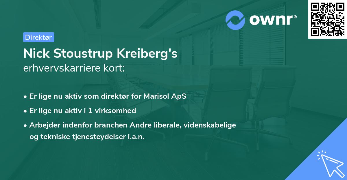 Nick Stoustrup Kreiberg's erhvervskarriere kort