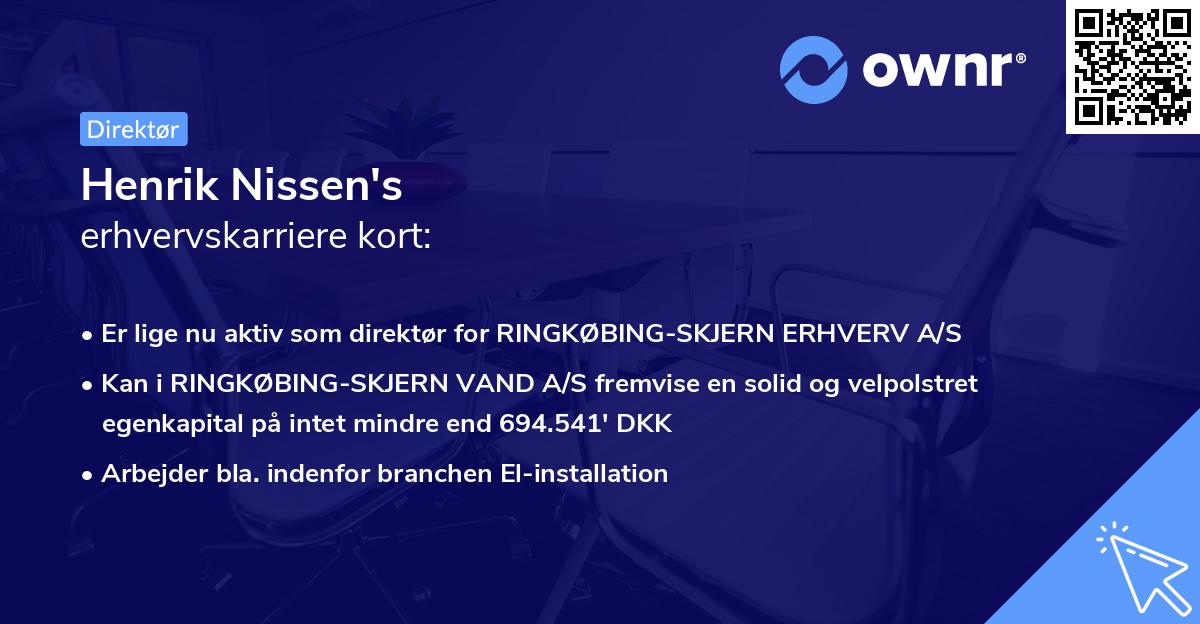Henrik Nissen's erhvervskarriere kort