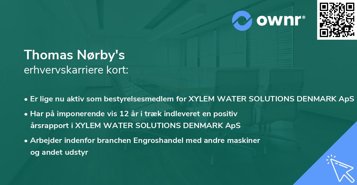 Thomas Nørby's erhvervskarriere kort