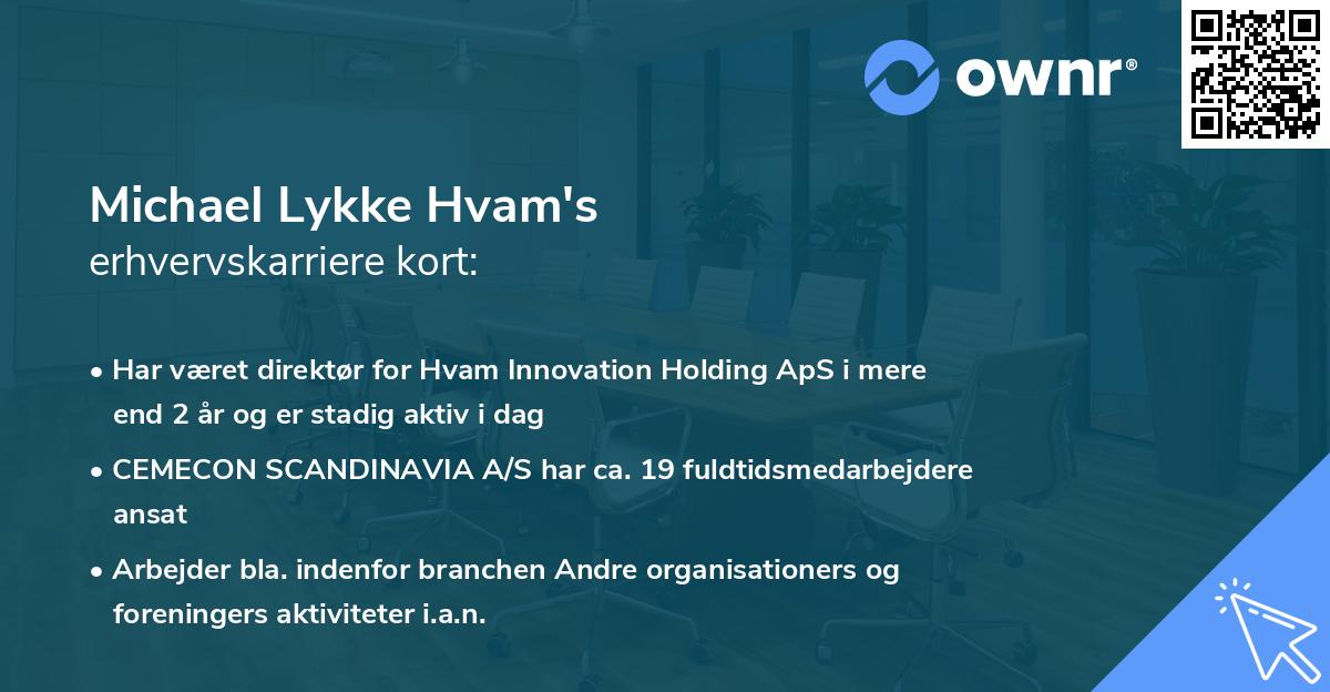Michael Lykke Hvam's erhvervskarriere kort