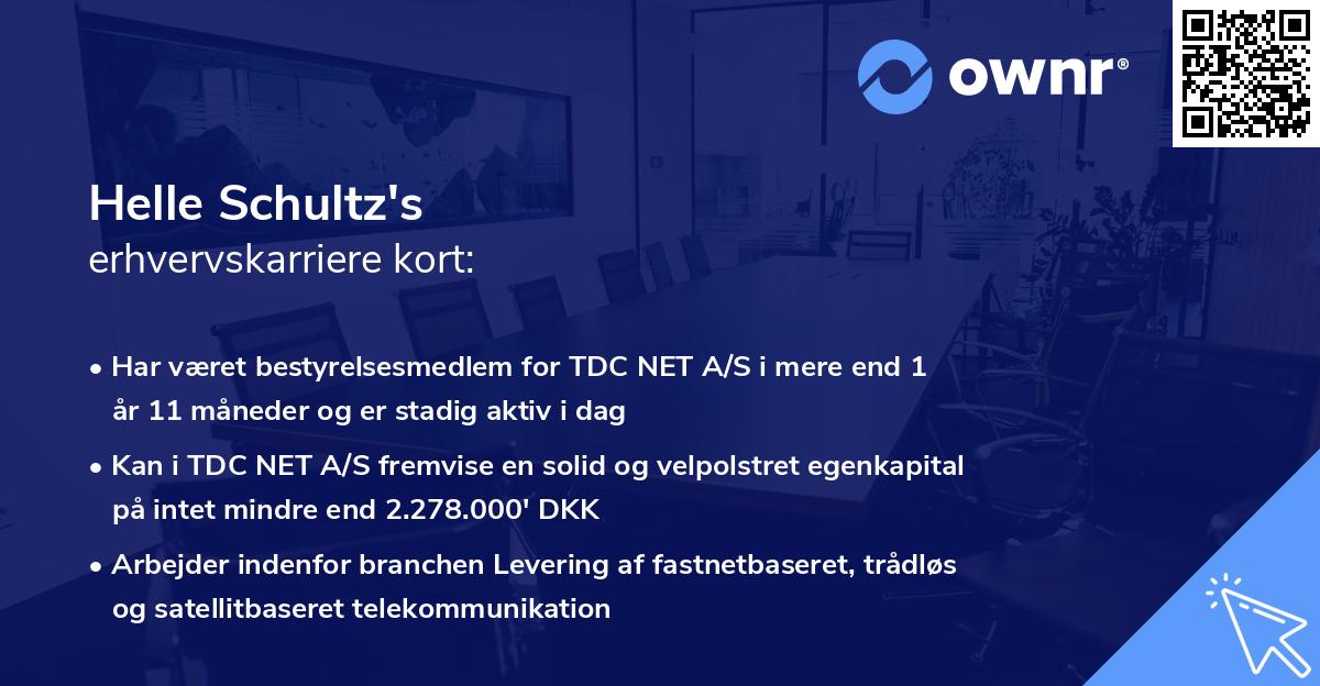 Helle Schultz's erhvervskarriere kort
