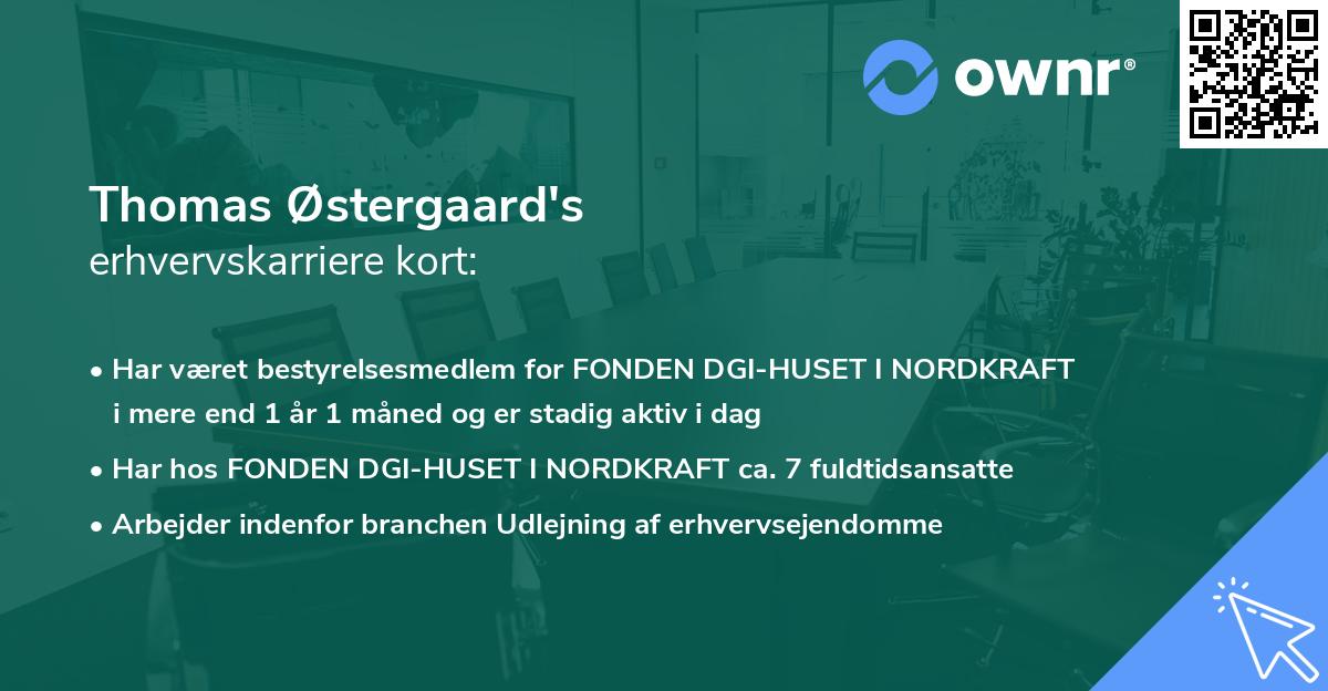 Thomas Østergaard's erhvervskarriere kort