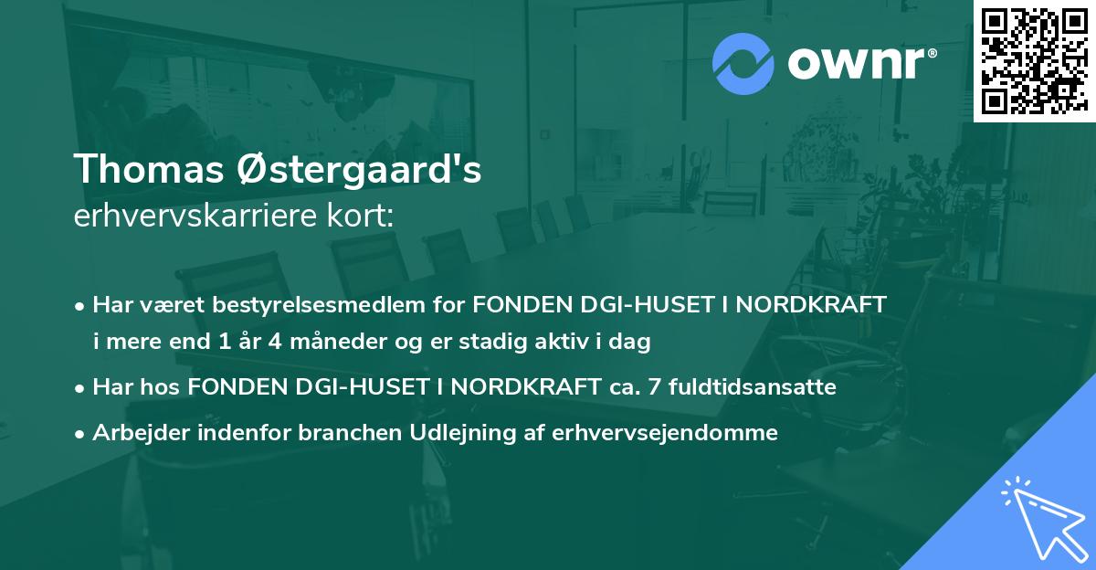 Thomas Østergaard's erhvervskarriere kort