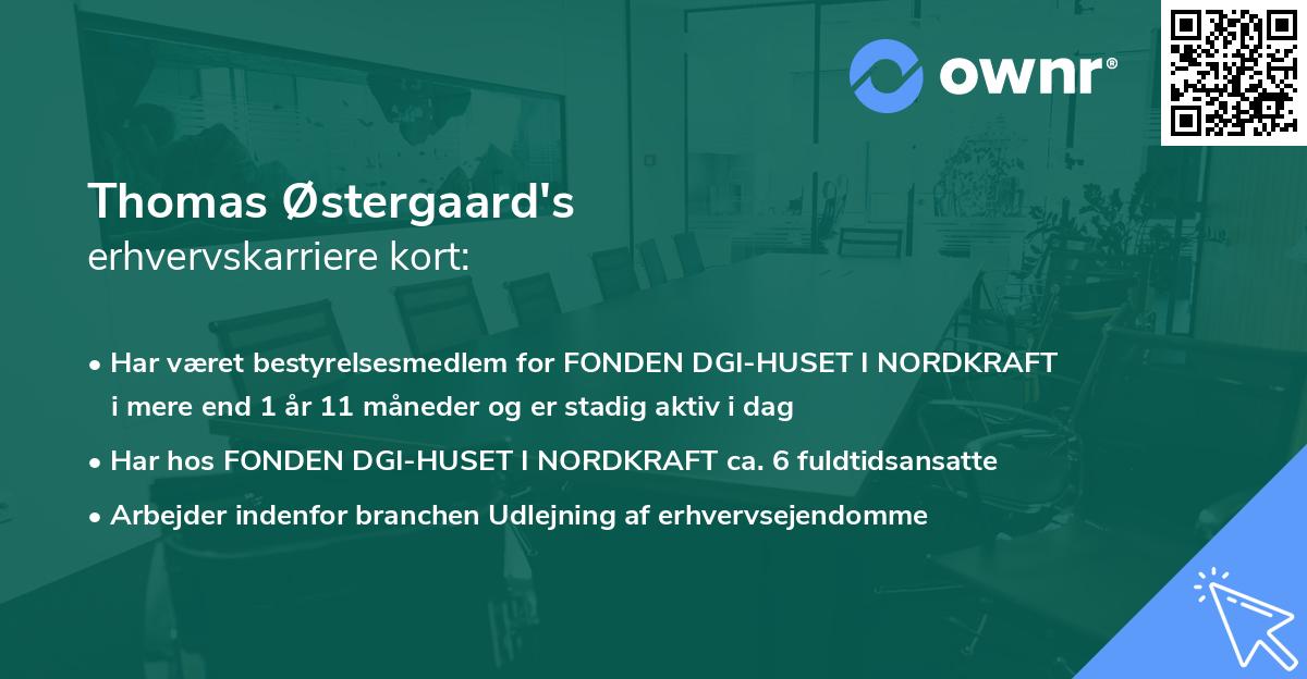 Thomas Østergaard's erhvervskarriere kort