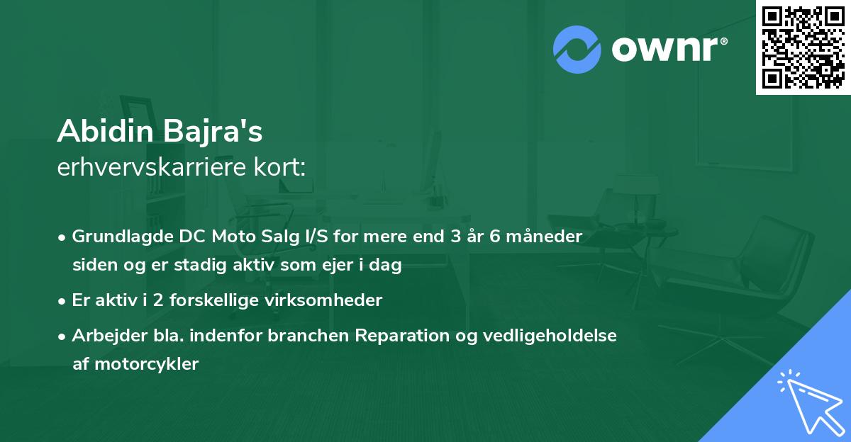 Abidin Bajra's erhvervskarriere kort