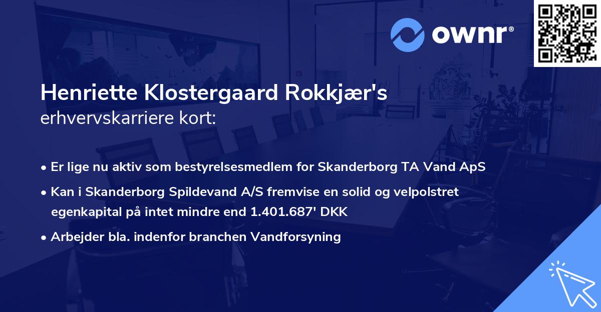 Henriette Klostergaard Rokkjær's erhvervskarriere kort