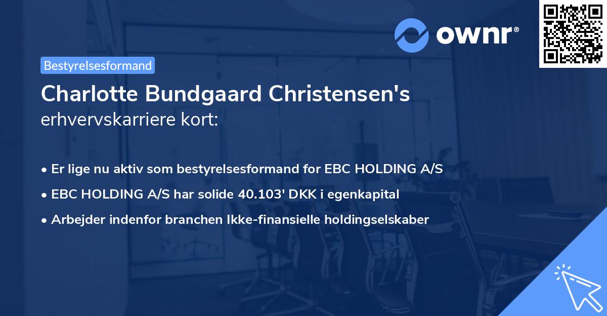 Charlotte Bundgaard Christensen's erhvervskarriere kort