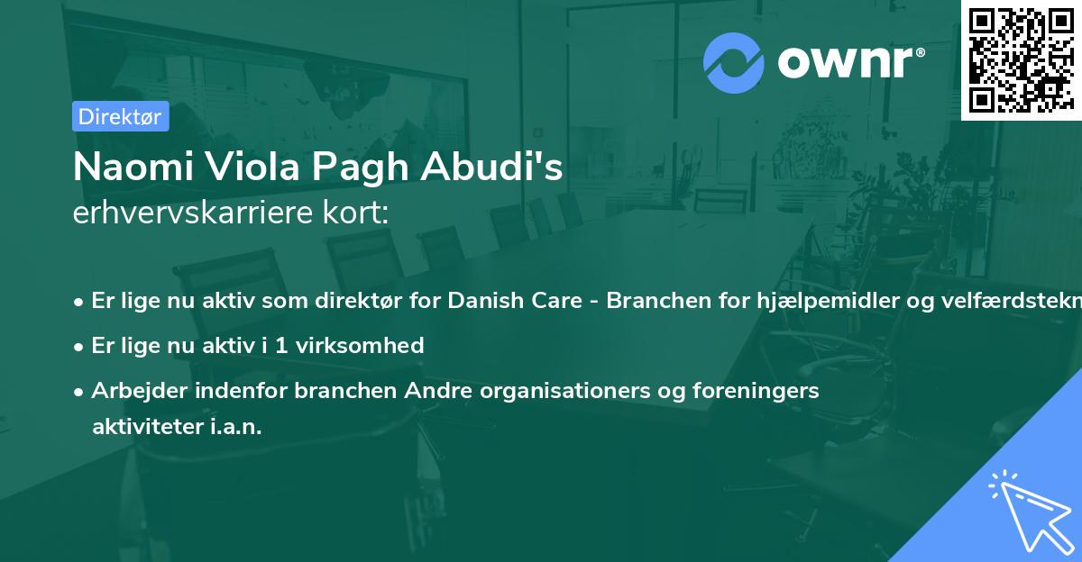 Naomi Viola Pagh Abudi's erhvervskarriere kort