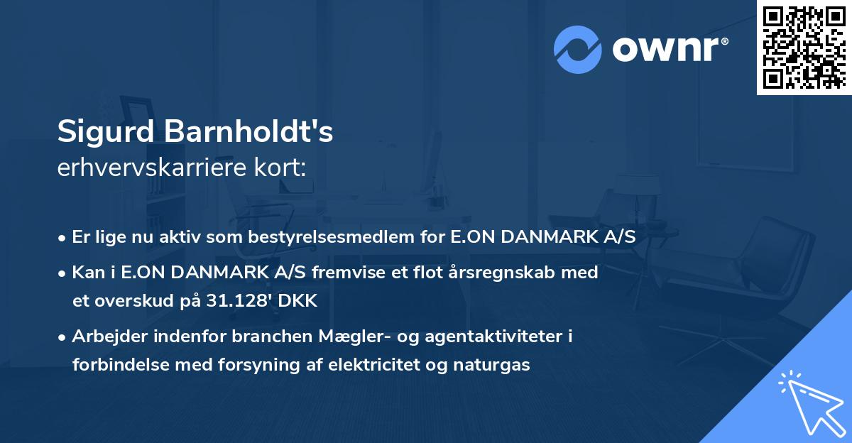 Sigurd Barnholdt's erhvervskarriere kort