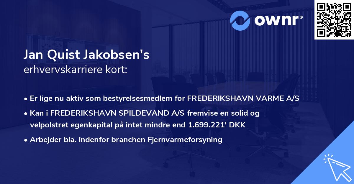 Jan Quist Jakobsen's erhvervskarriere kort