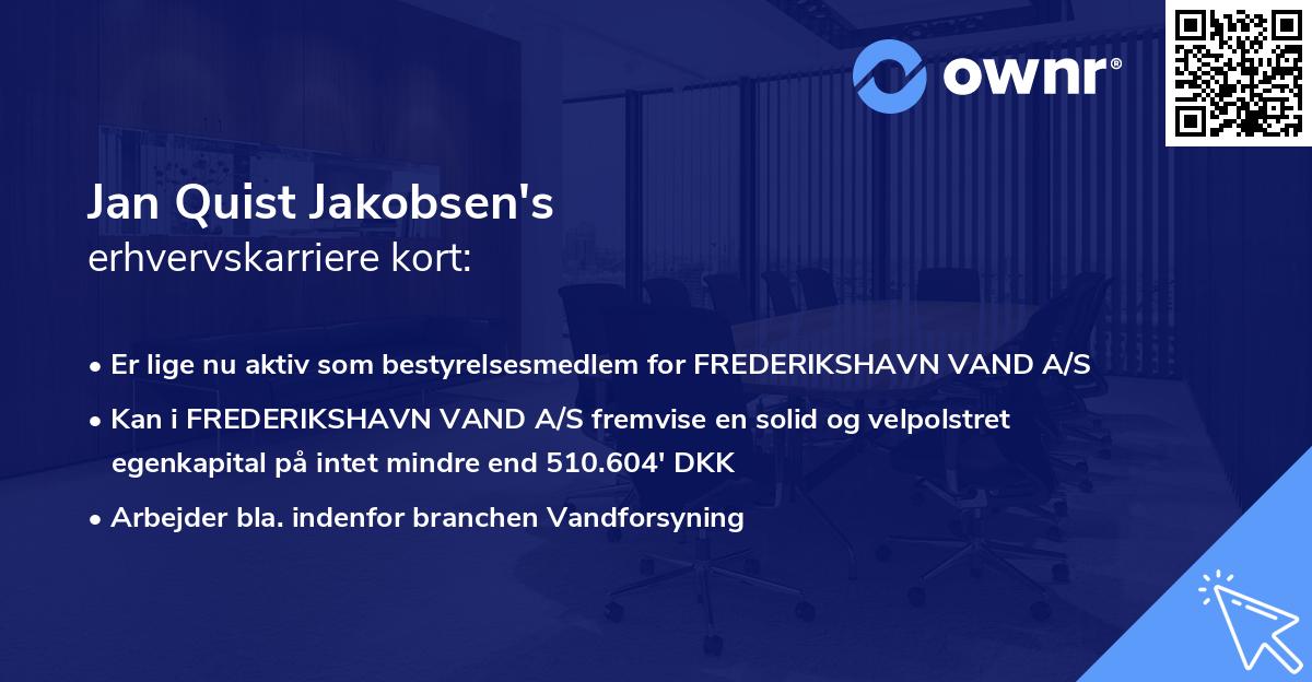 Jan Quist Jakobsen's erhvervskarriere kort