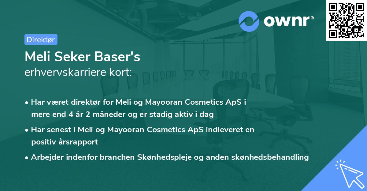 Meli Seker Baser's erhvervskarriere kort