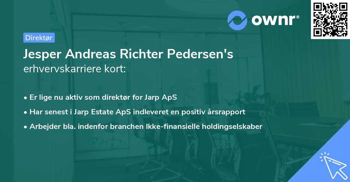 Jesper Andreas Richter Pedersen's erhvervskarriere kort