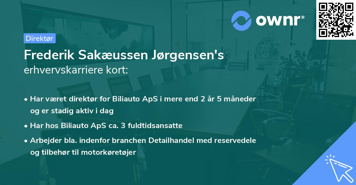 Frederik Sakæussen Jørgensen's erhvervskarriere kort