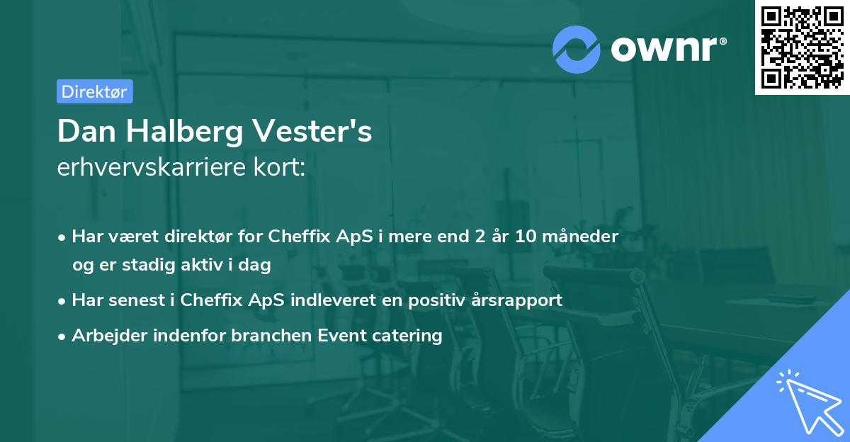Dan Halberg Vester's erhvervskarriere kort