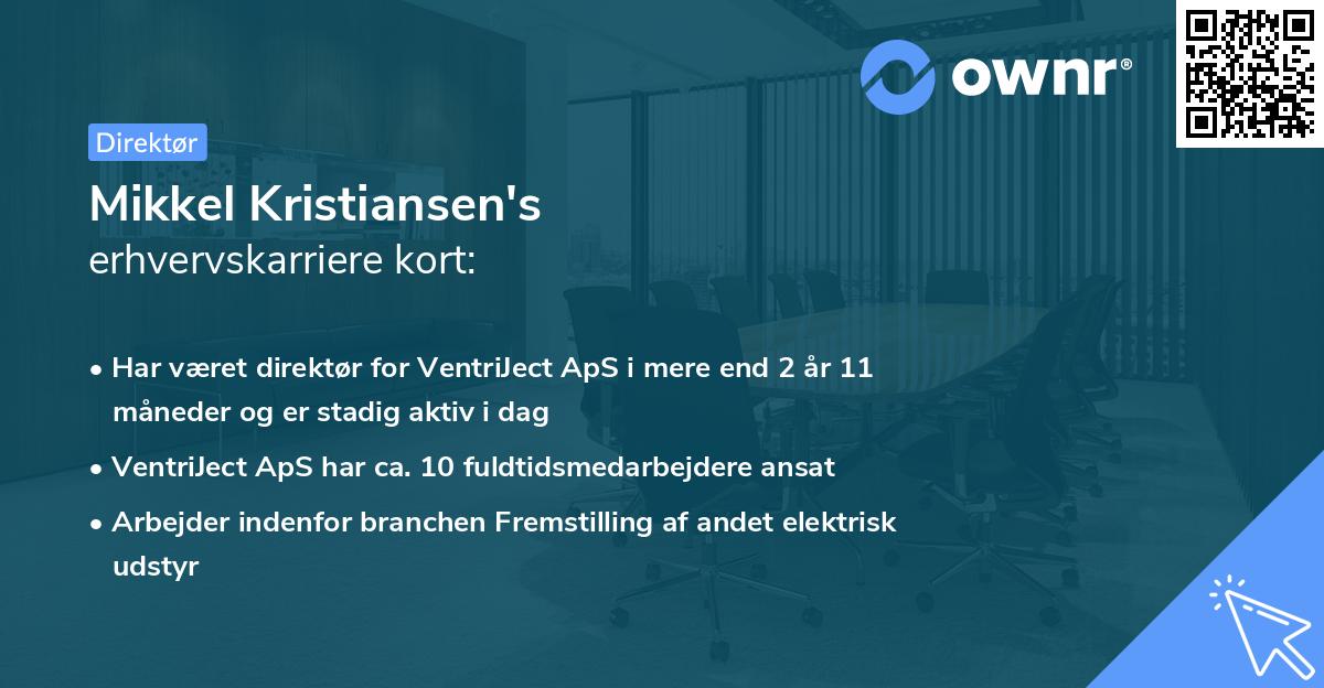 Mikkel Kristiansen's erhvervskarriere kort