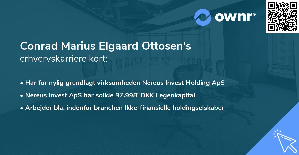 Conrad Marius Elgaard Ottosen's erhvervskarriere kort