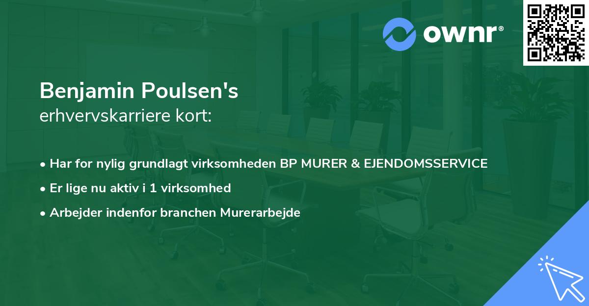 Benjamin Poulsen's erhvervskarriere kort