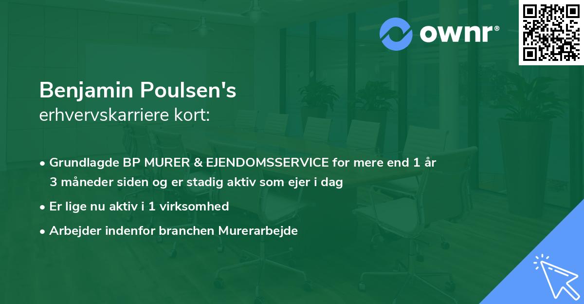 Benjamin Poulsen's erhvervskarriere kort
