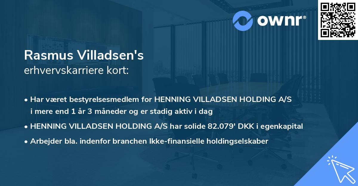 Rasmus Villadsen's erhvervskarriere kort