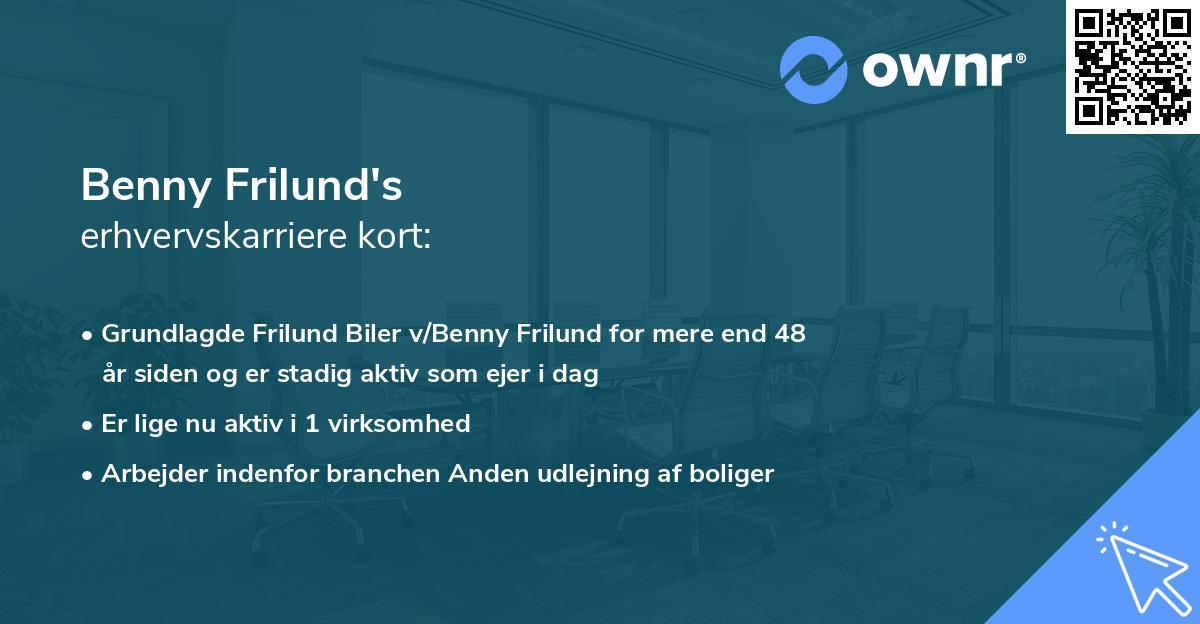 Benny Frilund's erhvervskarriere kort