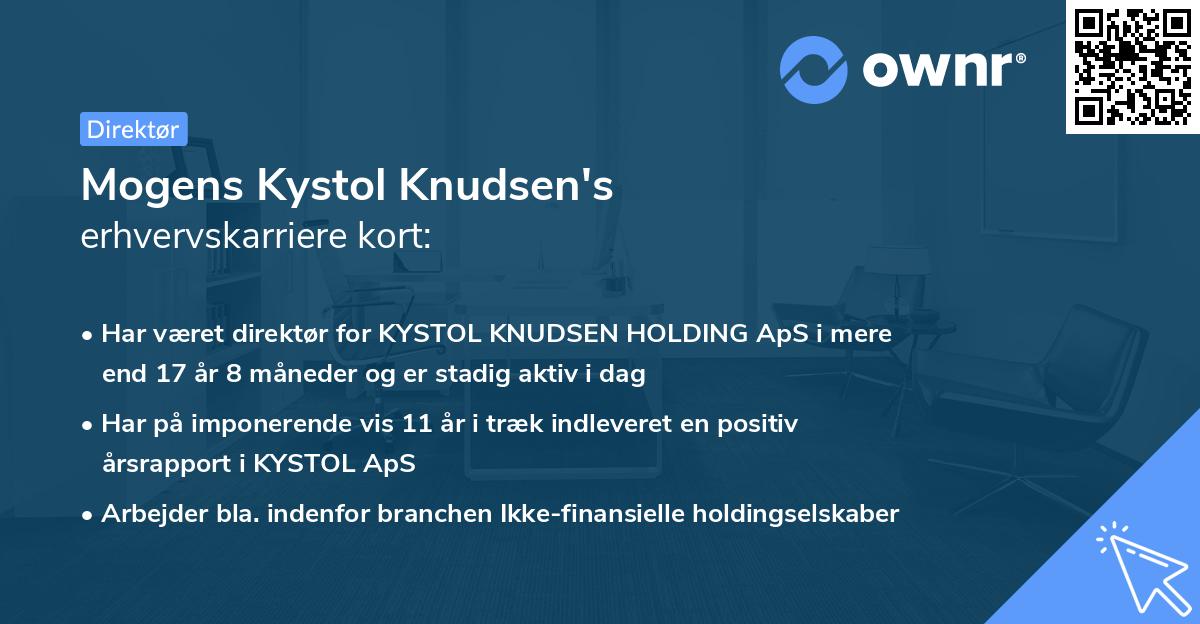 Mogens Kystol Knudsen's erhvervskarriere kort