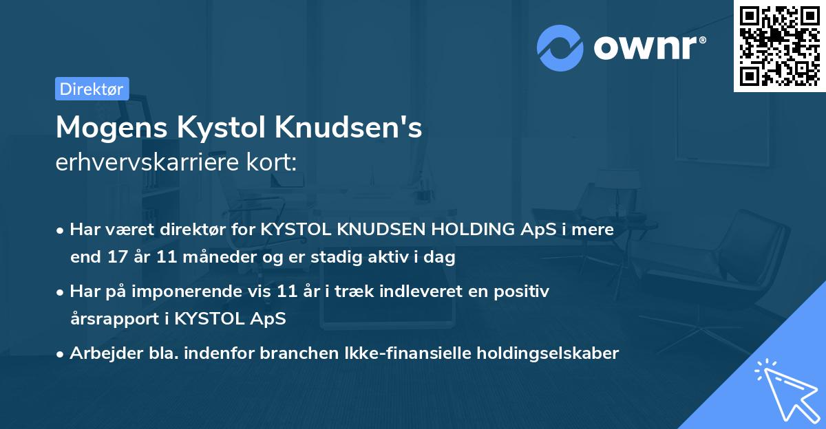 Mogens Kystol Knudsen's erhvervskarriere kort