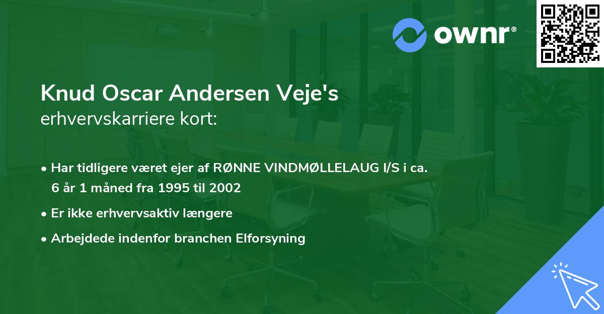 Knud Oscar Andersen Veje's erhvervskarriere kort