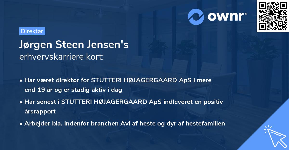 Jørgen Steen Jensen's erhvervskarriere kort