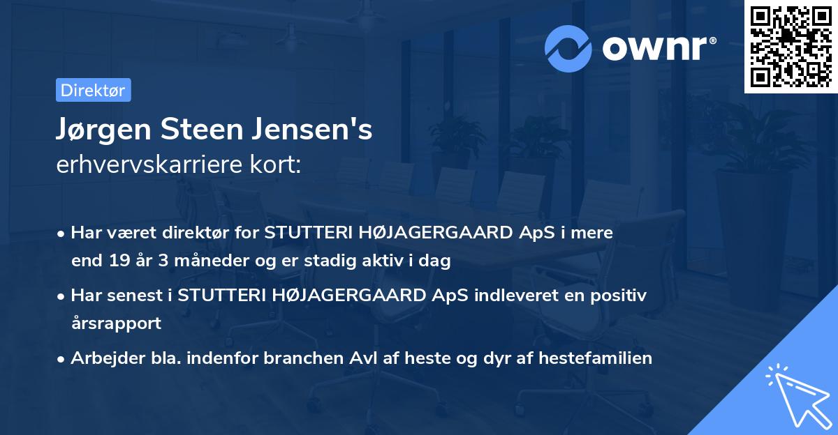 Jørgen Steen Jensen's erhvervskarriere kort