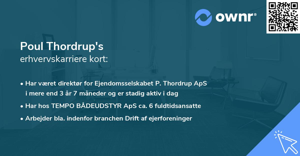 Poul Thordrup's erhvervskarriere kort